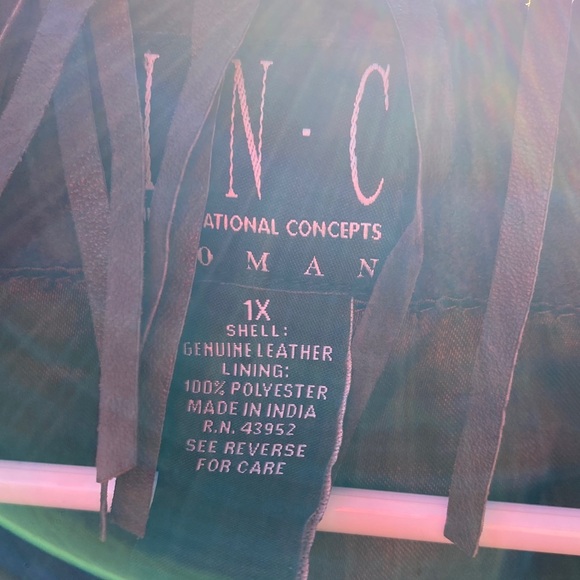 INC International Concepts Genuine Leather Jacket - Picture 3 of 7